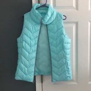 Blue puffer vest!